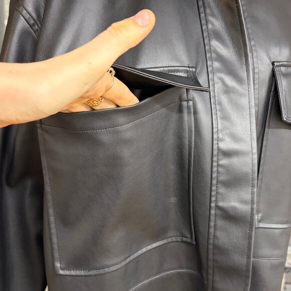 Zara Faux Leather Overshirt - Picture 5 of 6